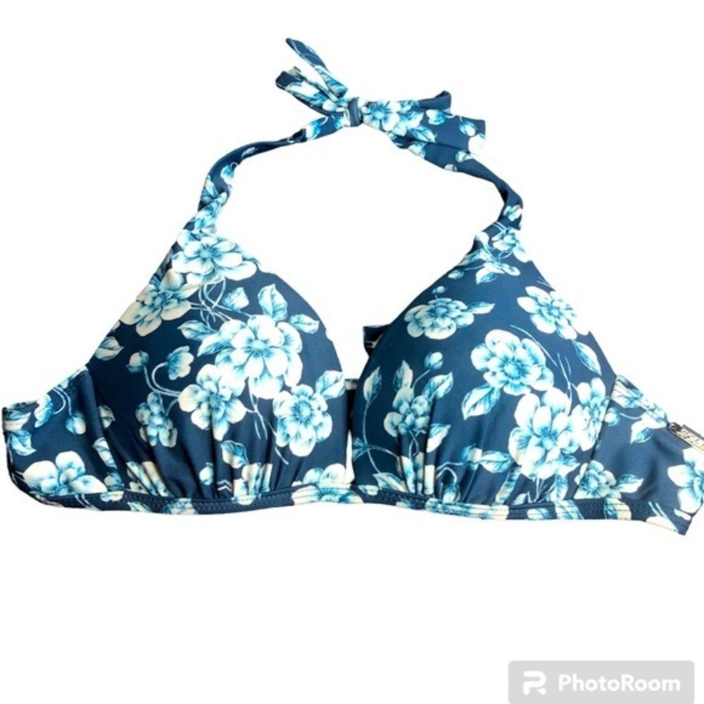 2 Chillies Australia bikini‎ top blue Floral size 6